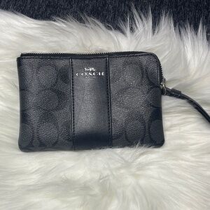Coach Black Signature Wristlet